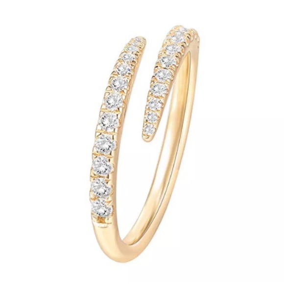 Women Fashion  Silver Drill Zirconia Open Band Ring - Picture 5 of 10